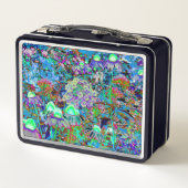 Psychedelic Paars en Lime Green Garden Flowers (Achterkant)