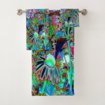 Psychedelic Paars en Lime Green Garden Flowers