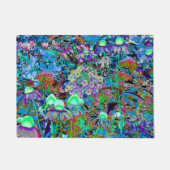 Psychedelic Paars en Lime Green Garden Flowers Deurmat (Voorkant)