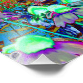 Psychedelic Paars en Lime Green Garden Flowers Foto Afdruk (Hoek)