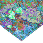 Psychedelic Paars en Lime Green Garden Flowers Korte Tafelloper (Hoek)