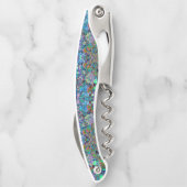 Psychedelic Paars en Lime Green Garden Flowers Kurkentrekker (Achterkant)