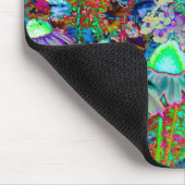 Psychedelic Paars en Lime Green Garden Flowers Muismat (Hoek)