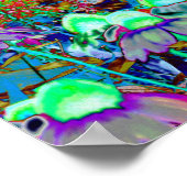 Psychedelic Paars en Lime Green Garden Flowers Poster (Hoek)