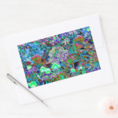 Psychedelic Paars en Lime Green Garden Flowers Rechthoekige Sticker (Envelop)