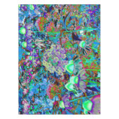 Psychedelic Paars en Lime Green Garden Flowers Tafelkleed (Voorkant)