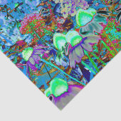 Psychedelic Paars en Lime Green Garden Flowers Tissuepapier (Detail)