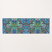 Psychedelic Paars en Lime Green Garden Flowers Yogamat (Achterkant (horizontaal))