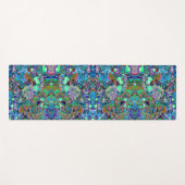 Psychedelic Paars en Lime Green Garden Flowers Yogamat (Voorkant (horizontaal))