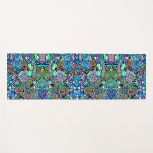 Psychedelic Paars en Lime Green Garden Flowers Yogamat (Voorkant (horizontaal))