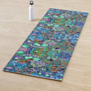 Psychedelic Paars en Lime Green Garden Flowers Yogamat