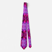 Psychedelic Paars en Magenta Hibiscus Flower Stropdas (Voorkant)