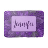 Psychedelic Paars Flower Abstract fractal Name Badmat (Voorkant)