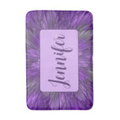 Psychedelic Paars Flower Abstract fractal Name Badmat (Voorkant Verticaal)
