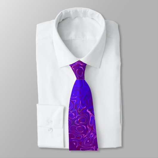 Psychedelic Paars Necktie Abstract Stropdas (Gebonden)
