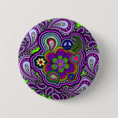 Psychedelic Paars Paisley Button (Voorkant)