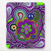 Psychedelic Paars Paisley Mousepad Muismat (Voorkant)