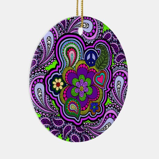 Psychedelic Paars Paisley Ornament (Rechts)