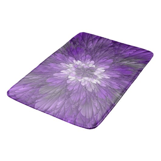 Psychedelic Paarse Flower Abstract fractal Art Badmat (Gekanteld)