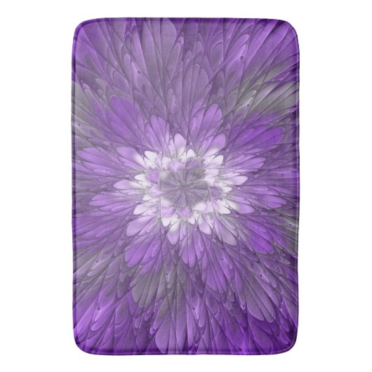 Psychedelic Paarse Flower Abstract fractal Art Badmat (Voorkant Verticaal)