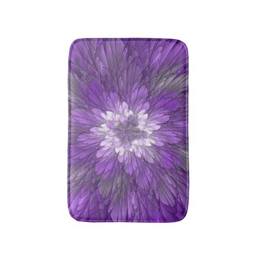 Psychedelic Paarse Flower Abstract fractal Art Badmat (Voorkant Verticaal)