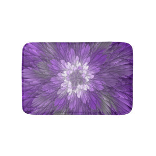 Psychedelic Paarse Flower Abstract fractal Art Badmat