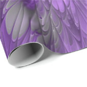 Psychedelic Paarse Flower Abstract fractal Art Cadeaupapier (Rol Hoek)