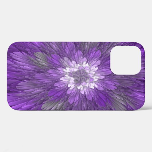 Psychedelic Paarse Flower Abstract fractal Art Case-Mate iPhone Case (Achterkant (horizontaal))