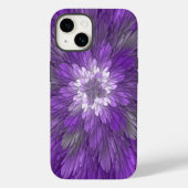 Psychedelic Paarse Flower Abstract fractal Art Case-Mate iPhone Case (Achterkant)