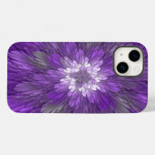 Psychedelic Paarse Flower Abstract fractal Art Case-Mate iPhone Case (Achterkant (horizontaal))