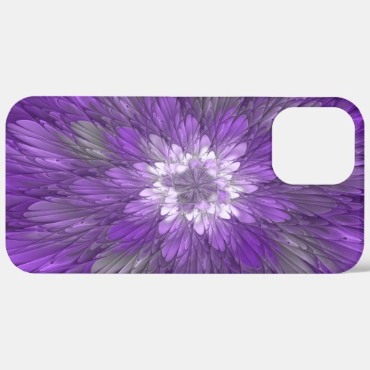 Psychedelic Paarse Flower Abstract fractal Art Case-Mate iPhone Case (Achterkant (horizontaal))