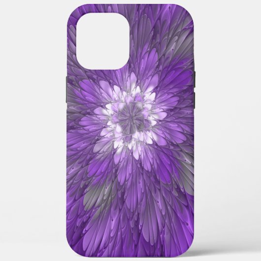 Psychedelic Paarse Flower Abstract fractal Art Case-Mate iPhone Case (Achterkant)