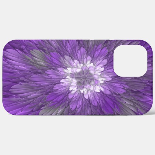 Psychedelic Paarse Flower Abstract fractal Art Case-Mate iPhone Case (Achterkant (horizontaal))