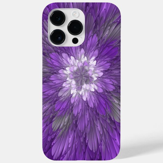 Psychedelic Paarse Flower Abstract fractal Art Case-Mate iPhone Case (Achterkant)