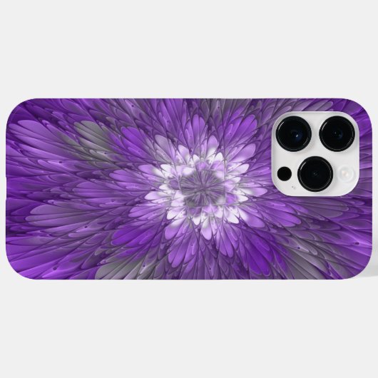 Psychedelic Paarse Flower Abstract fractal Art Case-Mate iPhone Case (Achterkant (horizontaal))