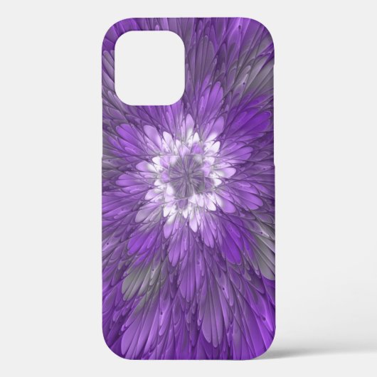 Psychedelic Paarse Flower Abstract fractal Art Case-Mate iPhone Case (Achterkant)