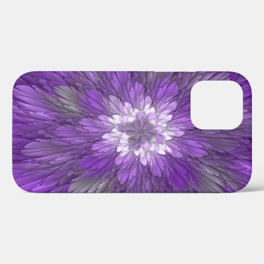 Psychedelic Paarse Flower Abstract fractal Art Case-Mate iPhone Case (Achterkant (horizontaal))