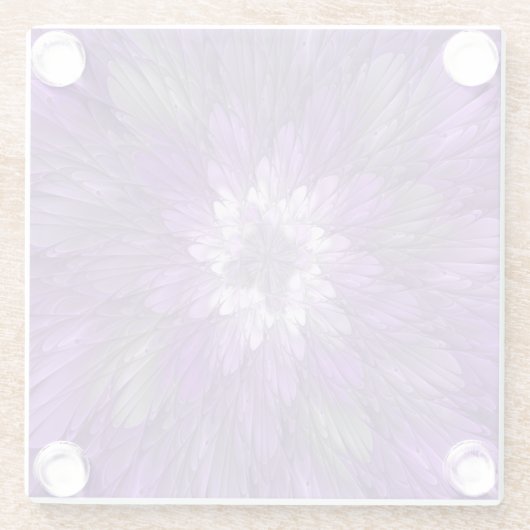 Psychedelic Paarse Flower Abstract fractal Art Glazen Onderzetter (Achterkant)