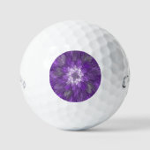 Psychedelic Paarse Flower Abstract fractal Art Golfballen (Voorkant)