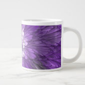 Psychedelic Paarse Flower Abstract fractal Art Grote Koffiekop (Rechts)