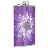 Psychedelic Paarse Flower Abstract fractal Art Heupfles (Rechts)