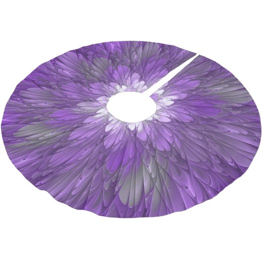 Psychedelic Paarse Flower Abstract fractal Art Kerstboom Rok (Gekanteld)