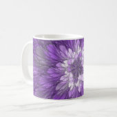 Psychedelic Paarse Flower Abstract fractal Art Koffiemok (Voorkant links)
