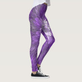 Psychedelic Paarse Flower Abstract fractal Art Leggings (Rechts)