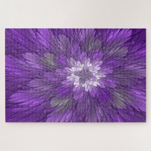 Psychedelic Paarse Flower Abstract fractal Art Legpuzzel (Horizontaal)