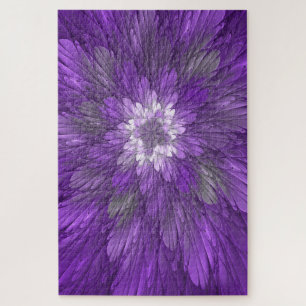 Psychedelic Paarse Flower Abstract fractal Art Legpuzzel