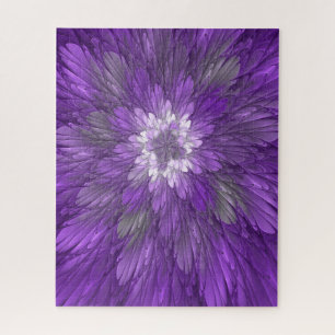 Psychedelic Paarse Flower Abstract fractal Art Legpuzzel