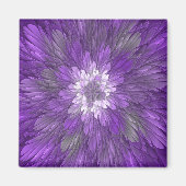 Psychedelic Paarse Flower Abstract fractal Art Magneet (Voorkant)