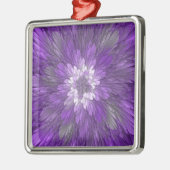 Psychedelic Paarse Flower Abstract fractal Art Metalen Ornament (Links)