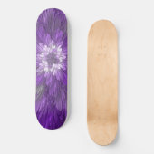Psychedelic Paarse Flower Abstract fractal Art Persoonlijk Skateboard (Voorkant)